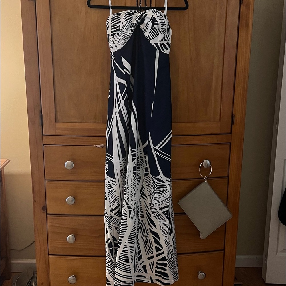 Stunning VINTAGE long, navy, strapless LOFT dress. Size 2. New with tags!